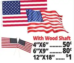 Ocean State Job Lot American Flag With Wood Shaft offer