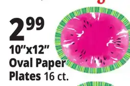Ocean State Job Lot 10 x 12 Oval Paper Plates offer