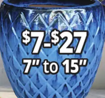 Ocean State Job Lot 7 to 15 Outdoor Glazed Ceramic Planters offer