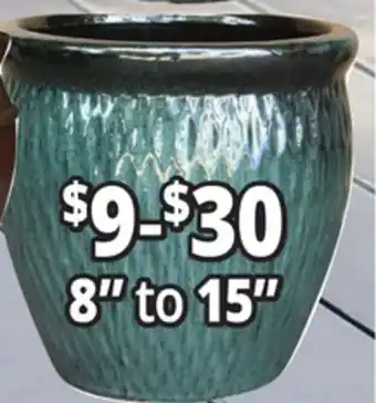 Ocean State Job Lot Outdoor Glazed Ceramic Planters 8 to 15 offer