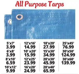 Ocean State Job Lot All Purpose Tarps offer
