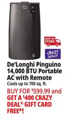 Ocean State Job Lot Pinguino 14,000 BTU Portable AC with Remote offer