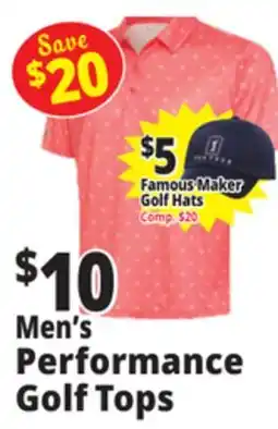 Ocean State Job Lot Men's Performance Golf Tops offer
