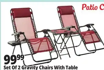 Ocean State Job Lot Set Of 2 Gravity Chairs With Table offer