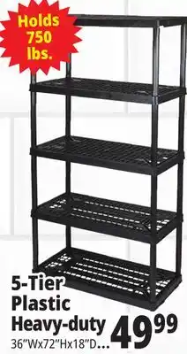 Ocean State Job Lot 5-Tier Plastic Heavy-duty Shelving offer
