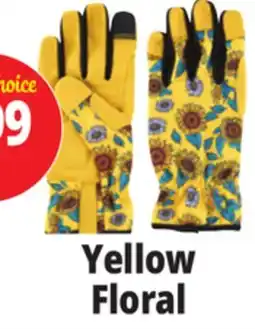 Ocean State Job Lot Yellow Floral Padded Palm Gloves offer