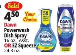 Ocean State Job Lot Powerwash Dish Spray 16 oz., Asst. OR EZ Squeeze 24.3 oz offer