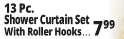 Ocean State Job Lot 13 Pc. Shower Curtain Set With Roller Hooks offer
