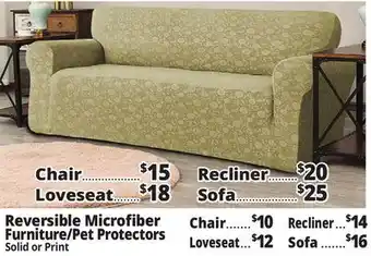 Ocean State Job Lot Reversible Microfiber Furniture/Pet Protectors offer