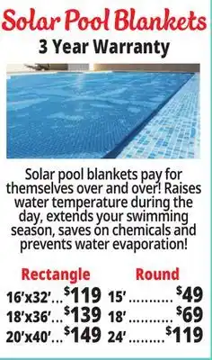 Ocean State Job Lot Solar Pool Blankets offer
