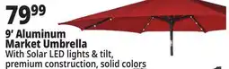 Ocean State Job Lot 9' Aluminum Market Umbrella with Solar LED Lights offer