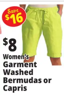Ocean State Job Lot Women's Garment Washed Bermudas or Capris offer