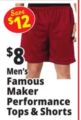 Ocean State Job Lot Men's Famous Maker Performance Tops & Shorts offer