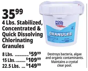 Ocean State Job Lot 4 Lbs Stabilized Concentrated & Quick Dissolving Chlorinating Granules offer