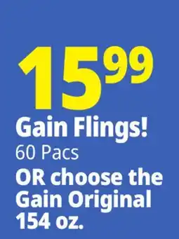 Ocean State Job Lot Gain Flings 60 Pacs OR choose the Gain Original 154 oz offer
