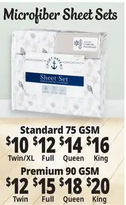 Ocean State Job Lot Microfiber Sheet Sets Standard 75 GSM offer