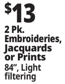 Ocean State Job Lot 2 Pk. Embroideries, Jacquards or Prints Drapes offer