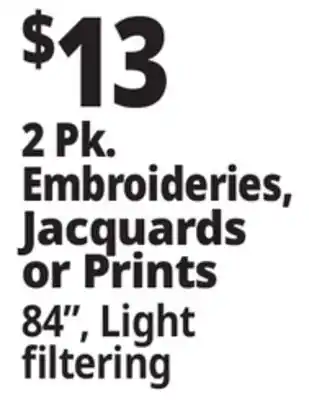 Ocean State Job Lot 2 Pk. Embroideries, Jacquards or Prints Drapes offer