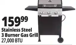 Ocean State Job Lot Stainless Steel 3 Burner Gas Grill offer