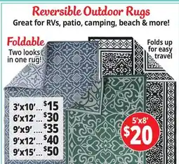 Ocean State Job Lot Reversible Outdoor Rugs 5' x 8' offer