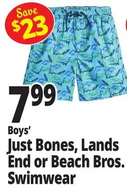 Ocean State Job Lot Boys' Just Bones, Lands End or Beach Bros. Swimwear offer