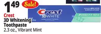 Ocean State Job Lot Crest 3D Whitening Toothpaste offer