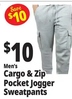 Ocean State Job Lot Men's Cargo & Zip Pocket Jogger Sweatpants offer