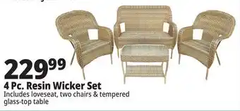 Ocean State Job Lot 4 Piece Resin Wicker Patio Set offer