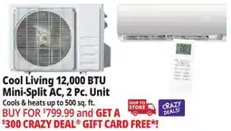 Ocean State Job Lot Cool Living 12,000 BTU Mini-Split AC, 2 PC. Unit offer