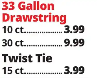 Ocean State Job Lot 33 Gallon Drawstring offer