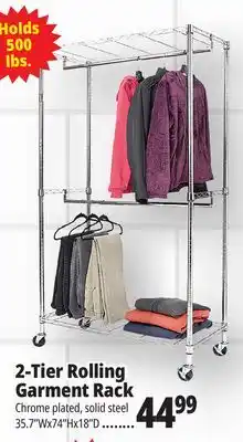 Ocean State Job Lot 2-Tier Rolling Garment Rack offer
