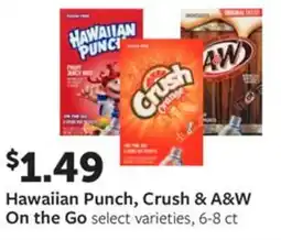 Fareway Hawaiian punch, crush & a&w on the go offer