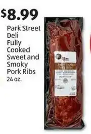 Aldi Park street deli fully cooked sweet and smoky pork ribs offer