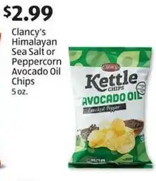 Aldi Clancy's himalayan sea salt or peppercorn avocado oil chips offer