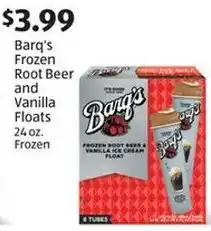 Aldi Barq's frozen root beer and vanilla floats offer