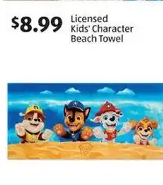 Aldi Licensed kids' character beach towel offer