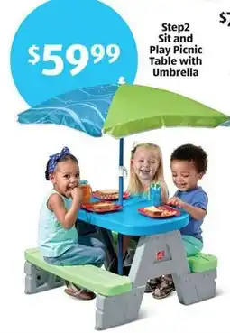 Aldi Step2 sit and play picnic table with umbrella offer