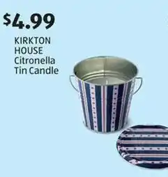 Aldi Kirkton house citronella tin candle offer