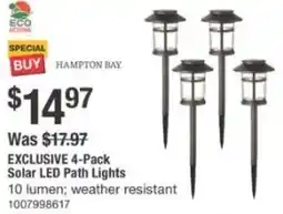 The Home Depot Exclusive solar led path lights offer