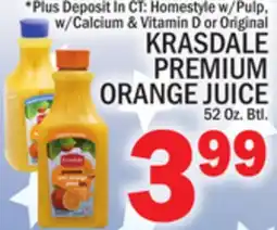 C Town KRASDALE PREMIUM ORANGE JUICE offer