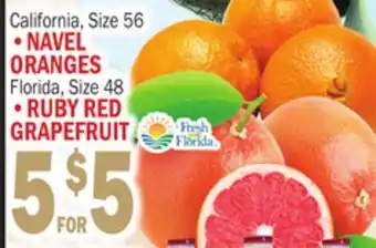 C Town NAVEL ORANGES OR RUBY RED GRAPEFRUIT offer