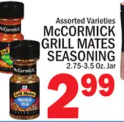 C Town McCORMICK GRILL MATES SEASONING offer