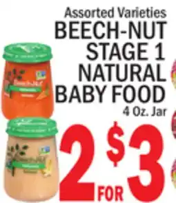 C Town BEECH-NUT STAGE 1 NATURAL BABY FOOD offer
