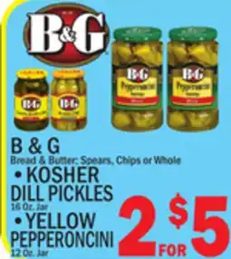 C Town B&G,KOSHER DILL PICKLES, 16 Oz.JAR OR YELLOW PEPPERONCINI, 12 Oz.Jar offer