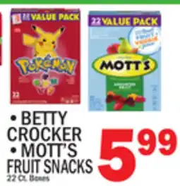 C Town BETTY CROCKER, MOTT'S FRUIT SNACKS offer
