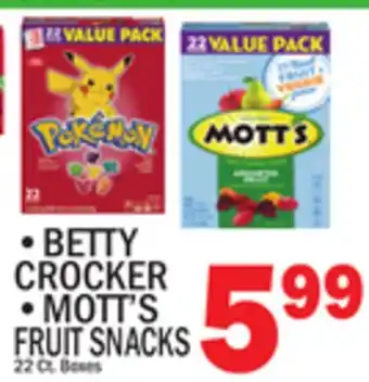 C Town BETTY CROCKER, MOTT'S FRUIT SNACKS offer