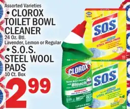 C Town CLOROX TOILET BOWL CLEANER OR S.O.S. STEEL WOOL PADS offer