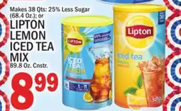 C Town LIPTON LEMON ICED TEA MIX 89.8 Oz. Cnstr offer