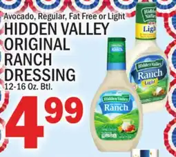 C Town HIDDEN VALLEY ORIGINAL RANCH DRESSING offer