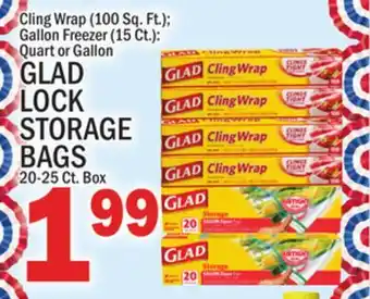 C Town GLAD LOCK STORAGE BAGS 20-25 Ct. Box offer